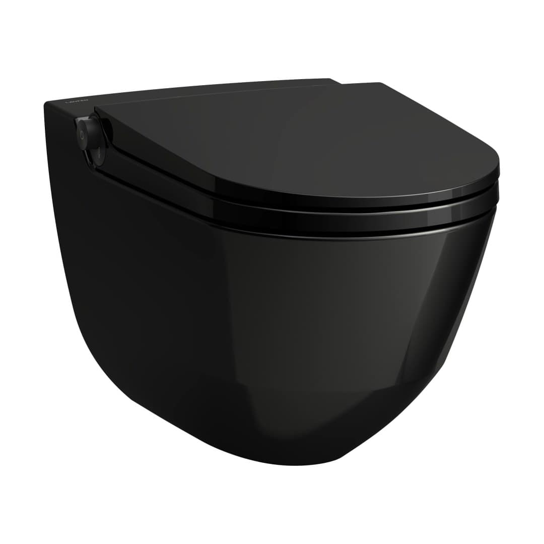 Laufen CLEANET RIVA – Λεκάνη Κρεμαστή – Black glossy with titanium black matt (H8206910600001)
