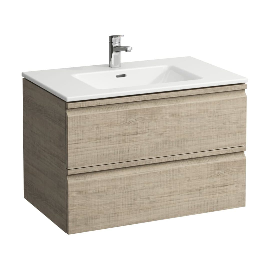 Laufen PRO S – Έπιπλο Νιπτήρα – 800 mm, 2 συρτάρια, σετ με νιπτήρα, με έπιπλο PRO, slim – Bright oak (H8619634791041)