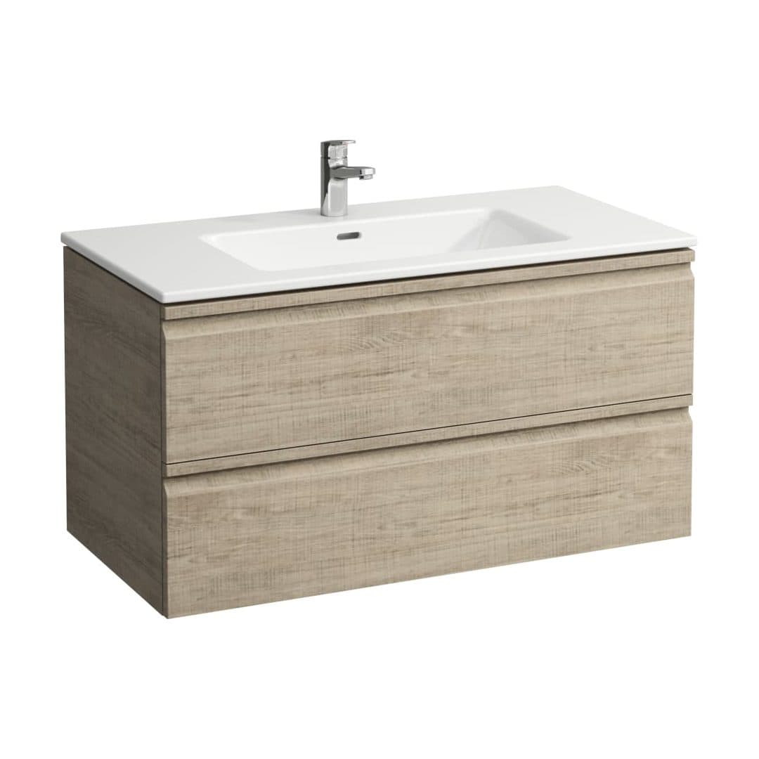 Laufen PRO S – Έπιπλο Νιπτήρα – 1000 mm, 2 συρτάρια, σετ με νιπτήρα, με έπιπλο PRO, slim – Bright oak (H8619654791041)