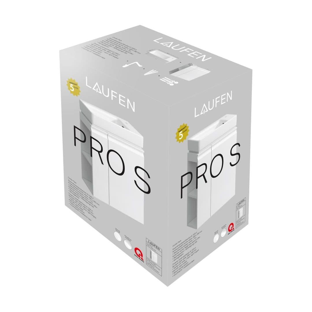 Laufen PRO S – Έπιπλο Νιπτήρα – 480 mm, σετ με νιπτήρα, ασύμμετρος νιπτήρας δεξιά – White glossy (H8629644751041)