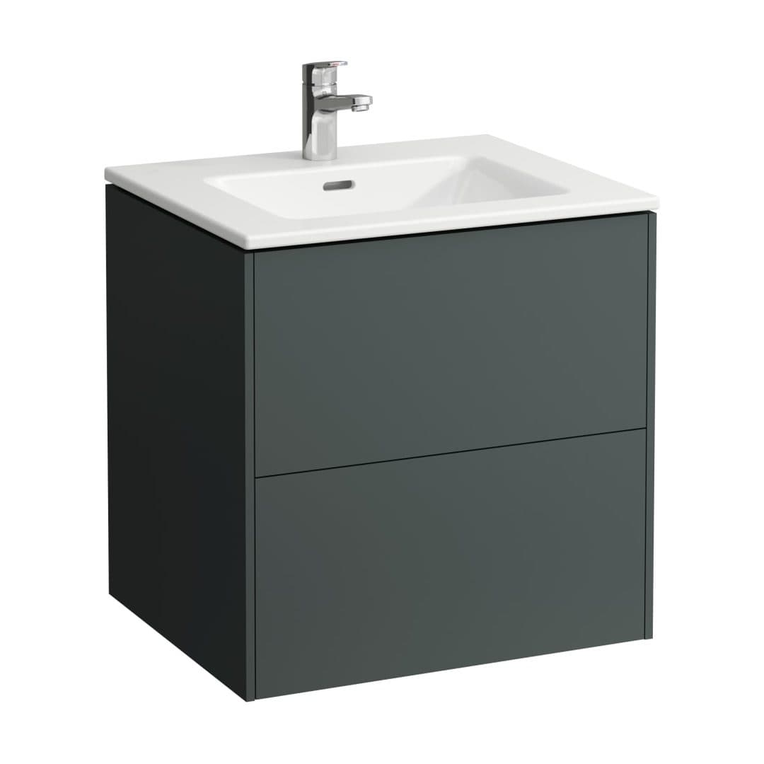 Laufen BASE – Έπιπλο Νιπτήρα – 600 mm, 2 συρτάρια, σετ με νιπτήρα, με έπιπλο BASE, slim – Traffic Grey (H8649602661041)