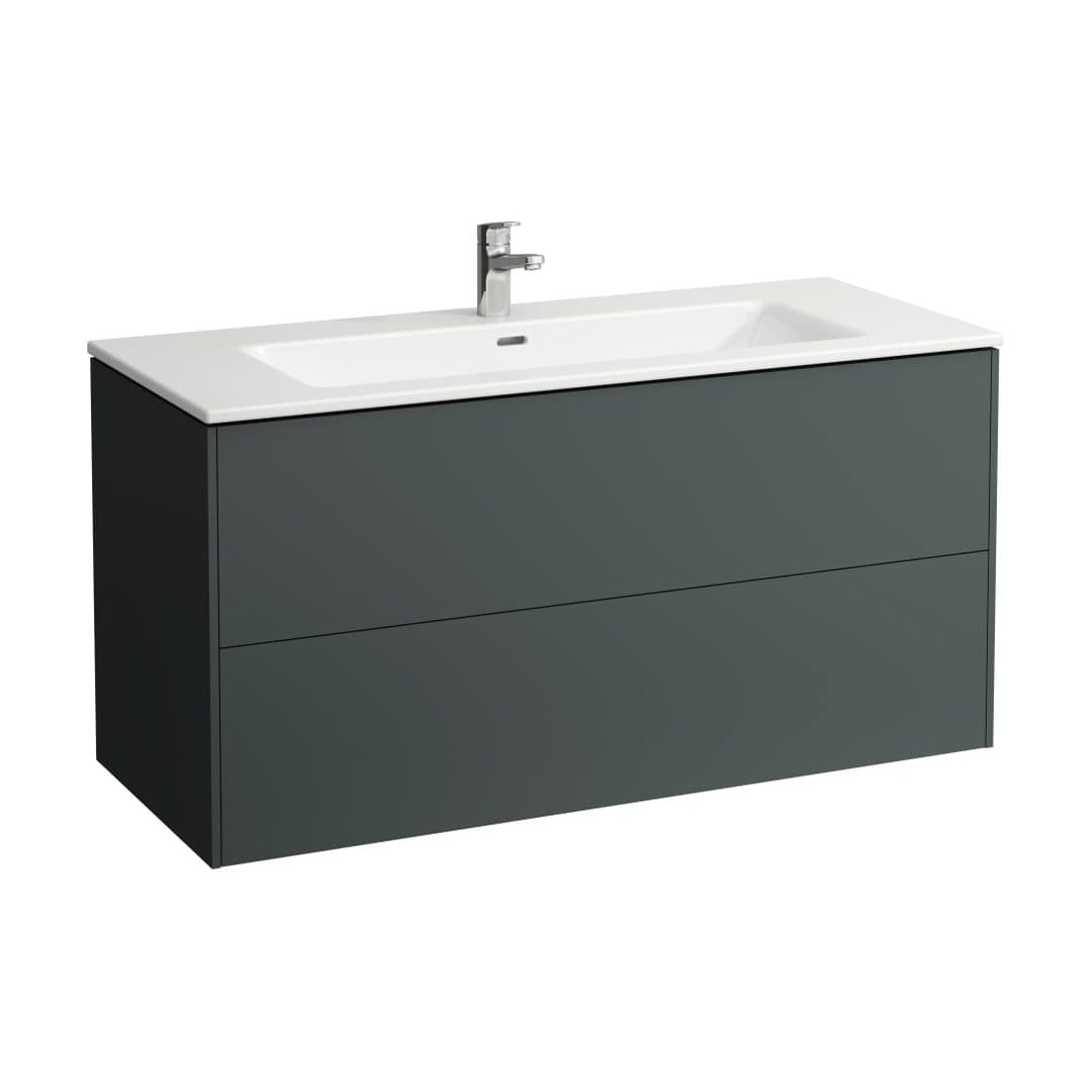Laufen BASE – Έπιπλο Νιπτήρα – 1200 mm, 2 συρτάρια, σετ με νιπτήρα, με έπιπλο BASE, slim, 1 οπή – Traffic Grey (H8649632661041)
