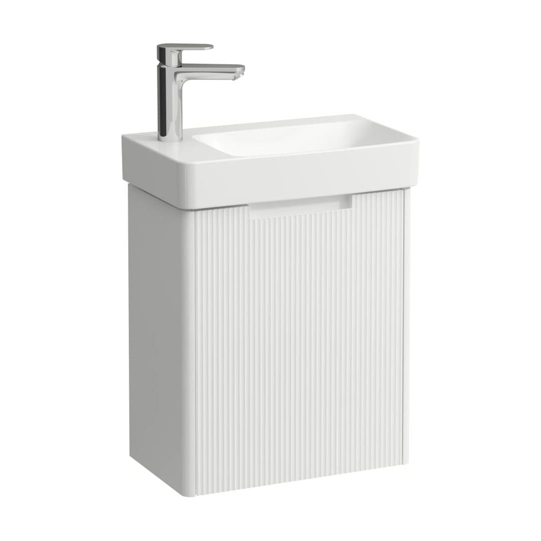 Laufen PRO X – Έπιπλο Νιπτήρα – 480 mm, 1 πόρτα αριστερή, σετ με νιπτήρα, με έπιπλο JUNA – White Matt (H8658662601131)