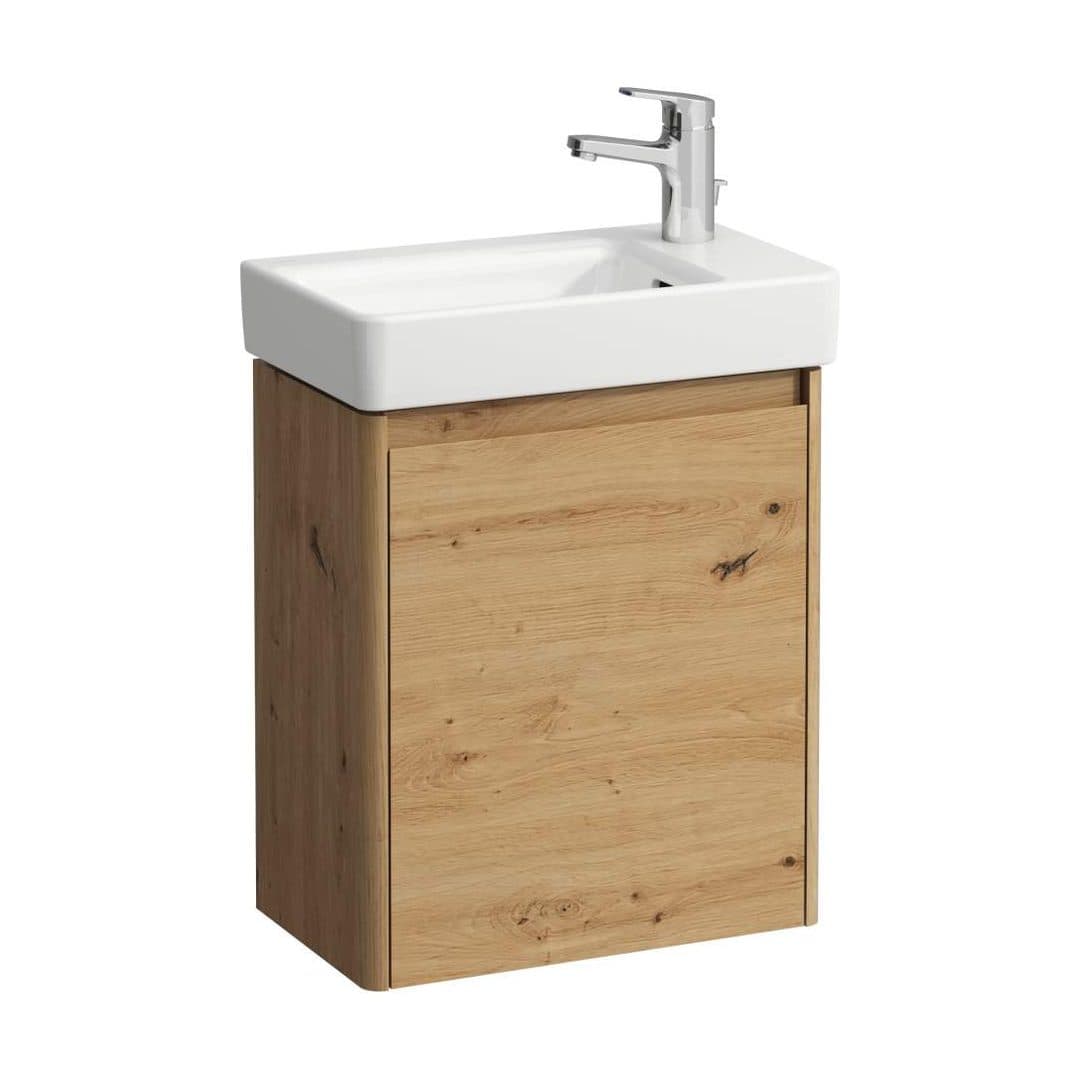 Laufen PRO S – Έπιπλο Νιπτήρα – 480 mm, 1 πόρτα δεξιά, σετ με νιπτήρα, με έπιπλο BASE 2.0, 1 οπή – Wild oak (H8659642671041)