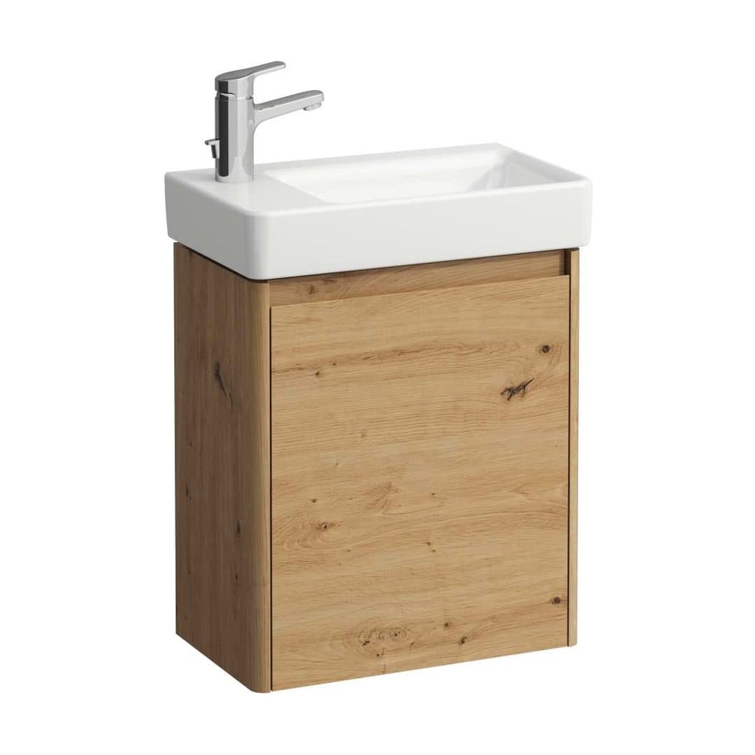 Laufen PRO S – Έπιπλο Νιπτήρα – 480 mm, 1 πόρτα αριστερή, σετ με νιπτήρα, με έπιπλο BASE 2.0, 1 οπή – Wild oak (H8659652671041)