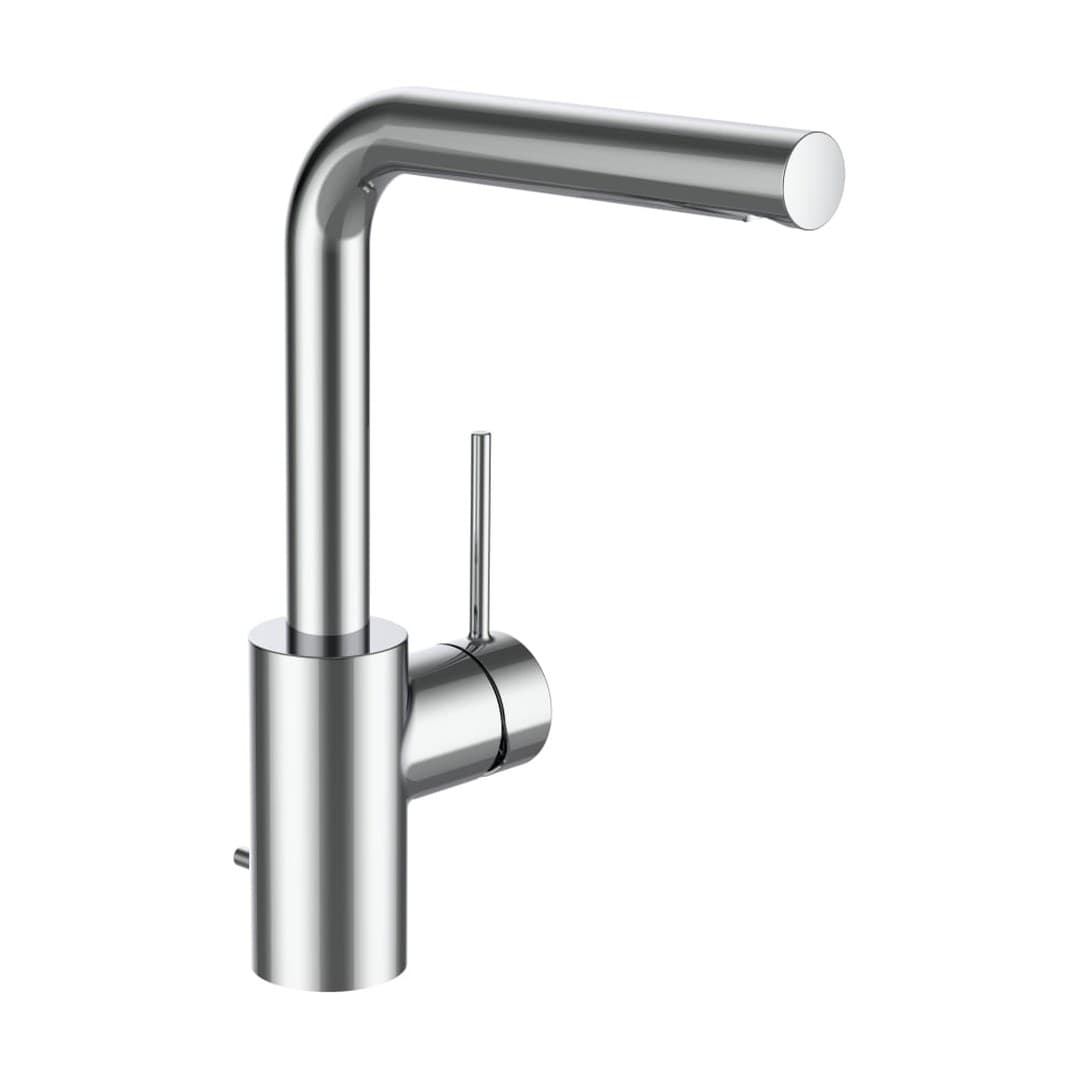Laufen TWINPLUS SLIM – Μπαταρία Νιπτήρα – προεξοχή 160 mm, περιστρεφόμενο στόμιο, Eco+, με βαλβίδα – Chrome (HF505407100000)