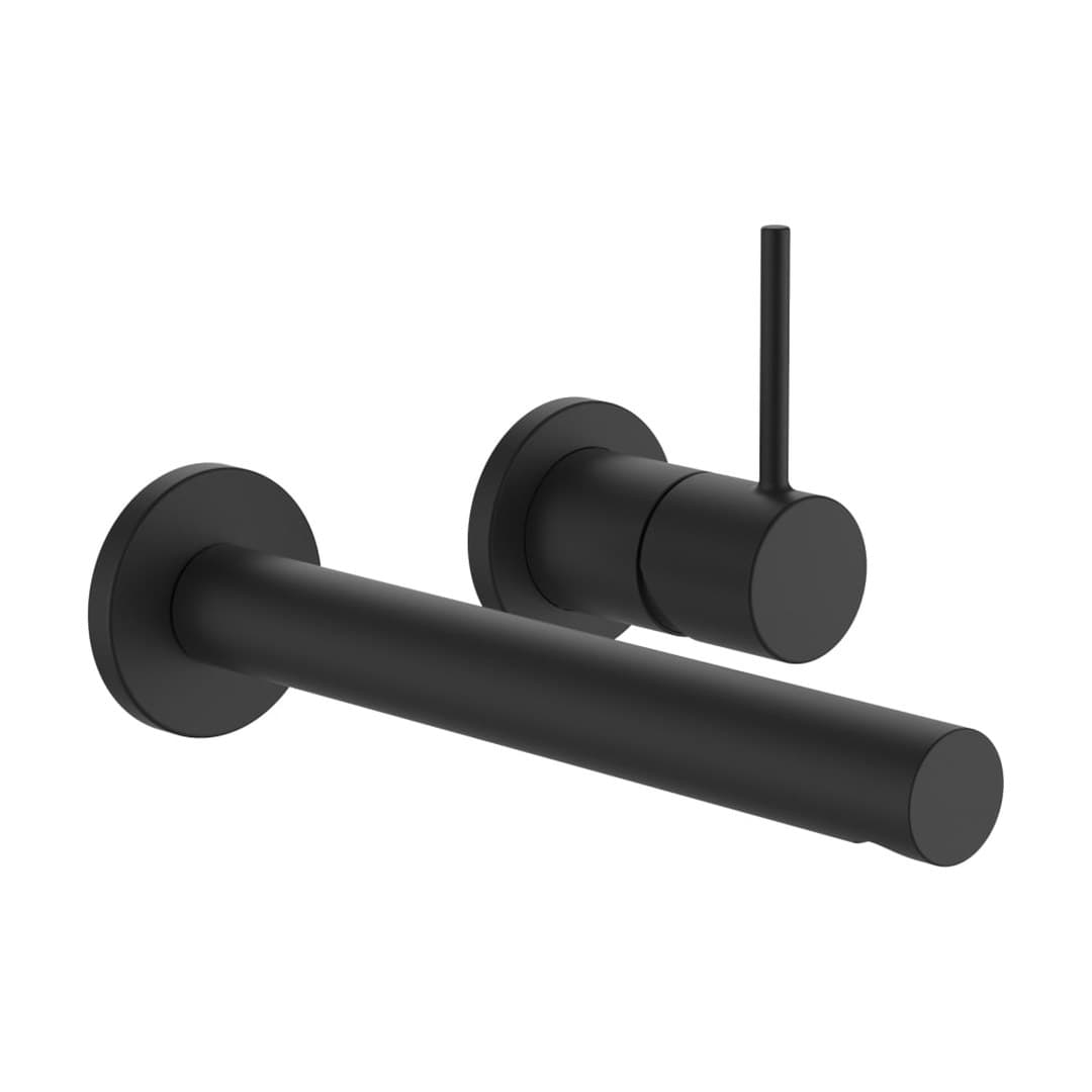 Laufen TWINPLUS SLIM – Μπαταρία Νιπτήρα Τοίχου – προεξοχή 195 mm – PVD Titanium black matt (HF505470428000)