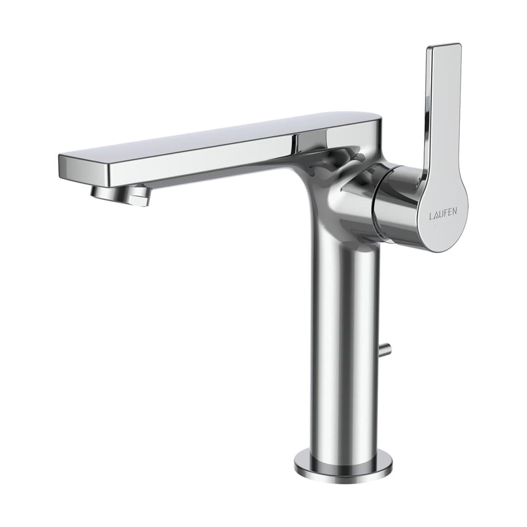 Laufen SWISSTAP – Μπαταρία Νιπτήρα – προεξοχή 135 mm, πλαϊνός μοχλός, με βαλβίδα – Chrome (HF506143100000)