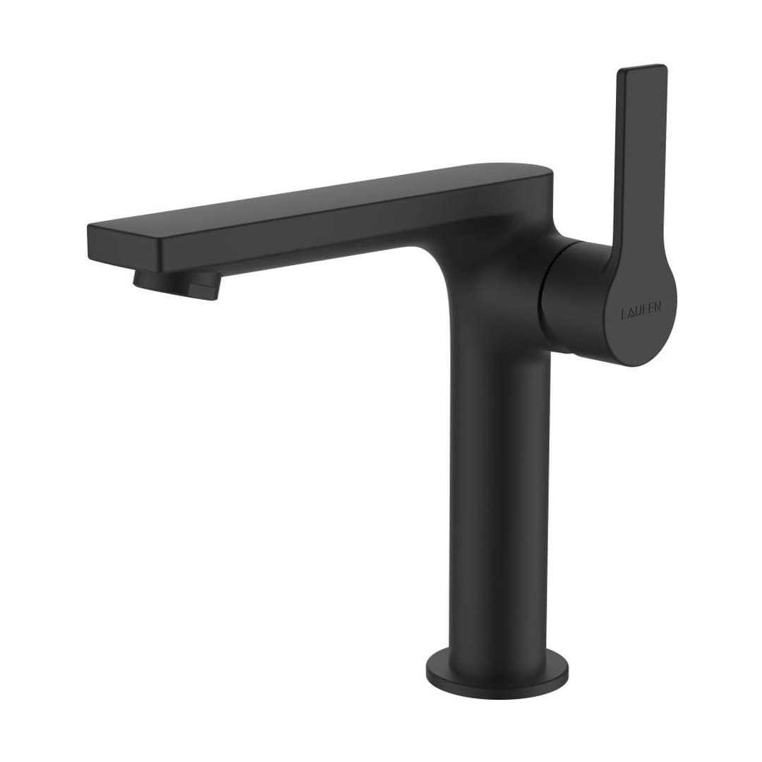 Laufen SWISSTAP – Μπαταρία Νιπτήρα – προεξοχή 135 mm, πλαϊνός μοχλός, χωρίς βαλβίδα – PVD Titanium black matt (HF506144428000)