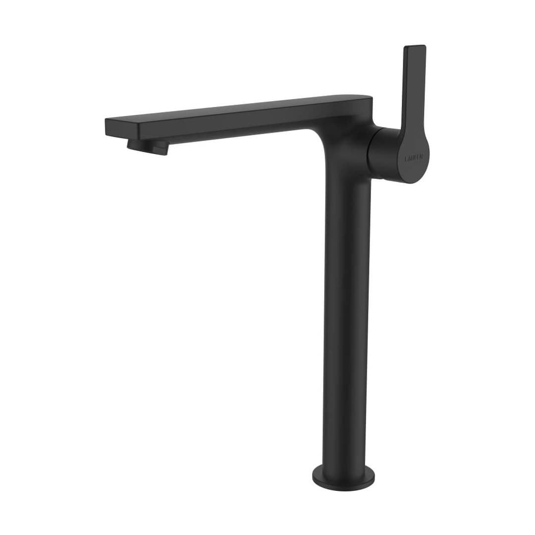 Laufen SWISSTAP – Μπαταρία Νιπτήρα Ψηλή – προεξοχή 180 mm, πλαϊνός μοχλός – PVD Titanium black matt (HF506145428000)