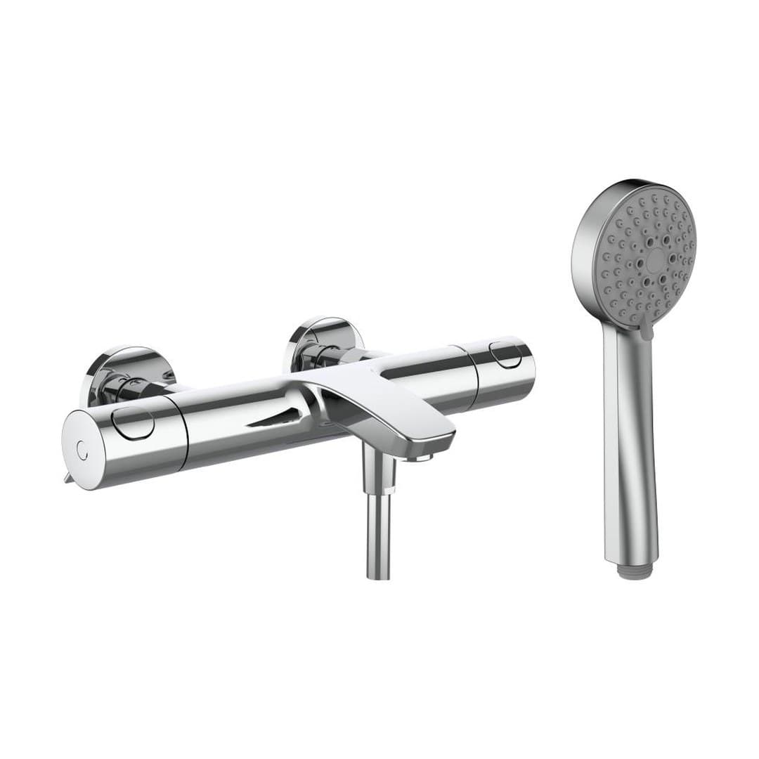 Laufen THERM – Μπαταρία Λουτρού Τοίχου – προεξοχή 170 mm, σωλήνας 1500 mm, 3 ροές, με τηλέφωνο ντους – Chrome (HF506561100600)
