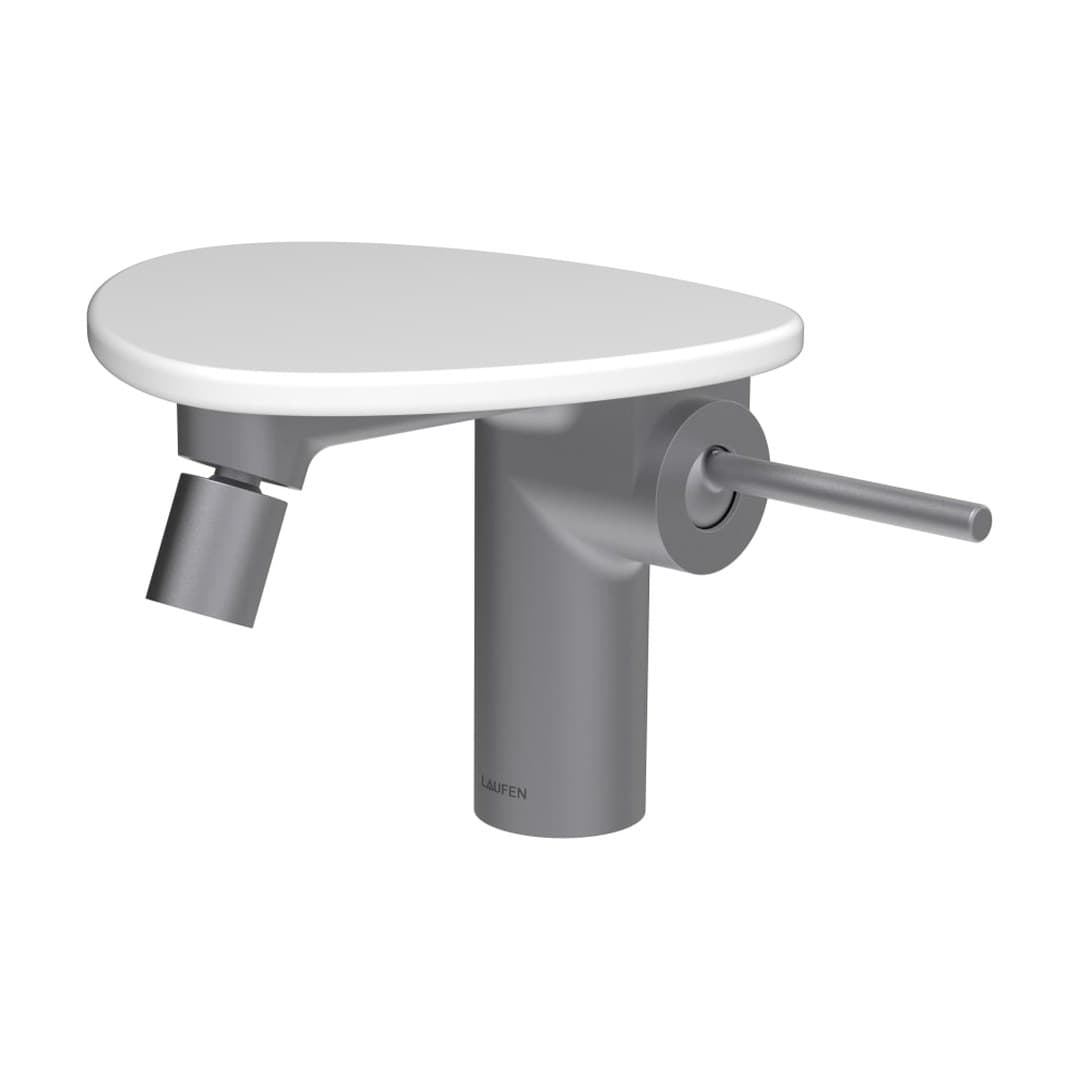 Laufen ADA – Μπαταρία Μπιντέ – δίσκος χωρίς οπή – PVD inox/white matt (HF506710502060)