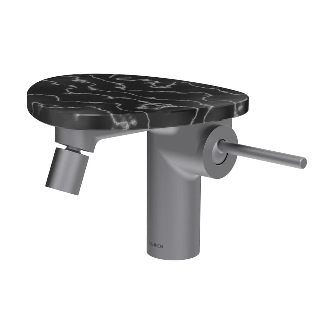 Laufen ADA – Μπαταρία Μπιντέ – δίσκος χωρίς οπή – PVD inox/marble black (HF506710506060)