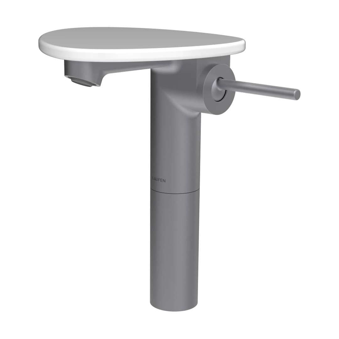 Laufen ADA – Μπαταρία Νιπτήρα Ψηλή – δίσκος χωρίς οπή – PVD inox/white glossy (HF506714501060)