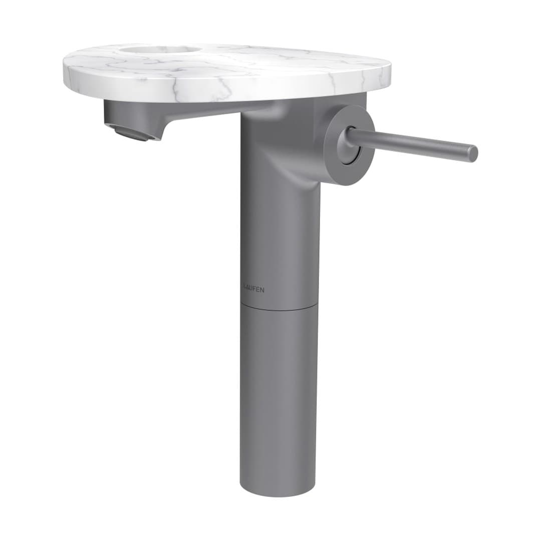 Laufen ADA – Μπαταρία Νιπτήρα Ψηλή – δίσκος με οπή – PVD inox/marble white (HF506714505000)