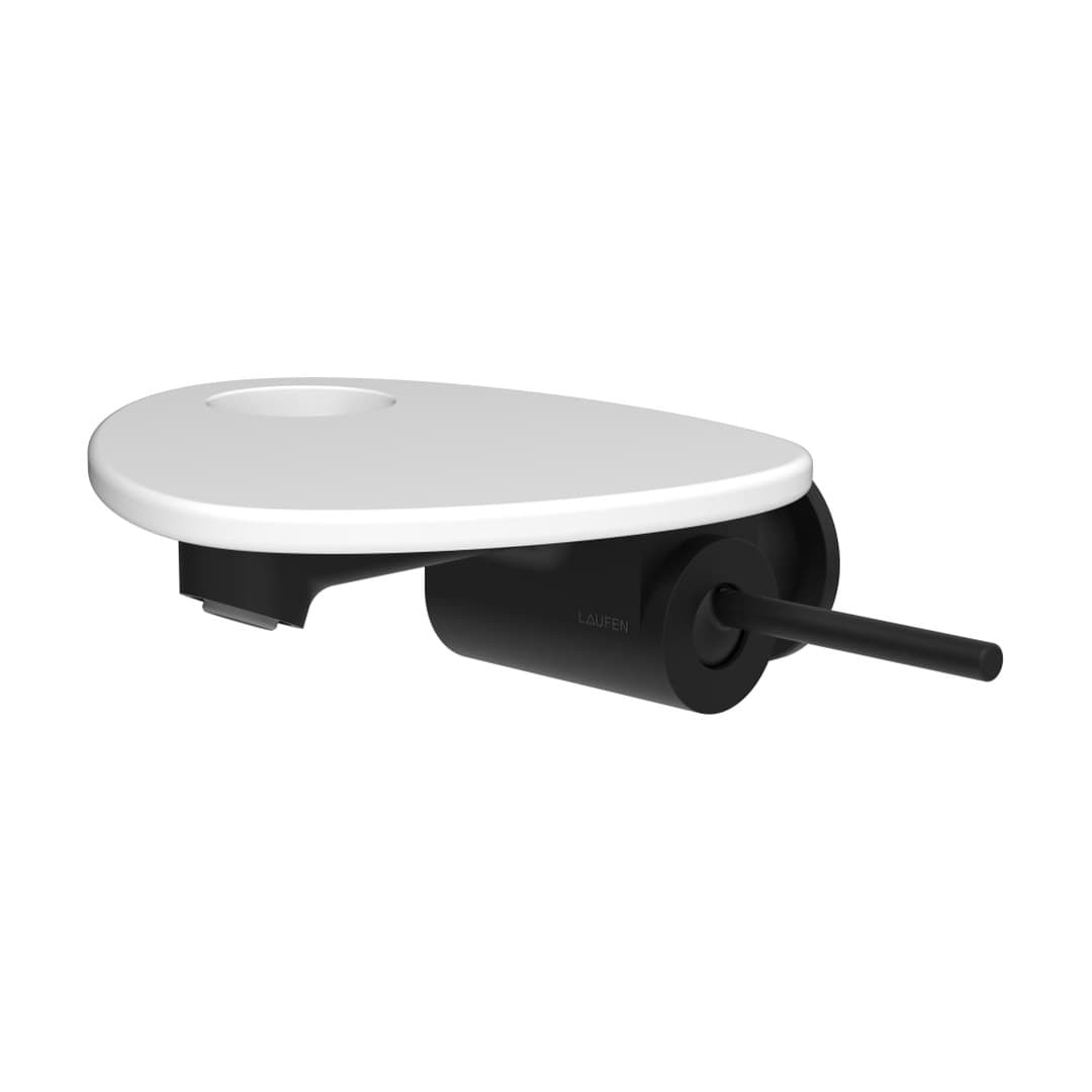 Laufen ADA – Μπαταρία Νιπτήρα Τοίχου – δίσκος με οπή – PVD black/white matt (HF506726512000)
