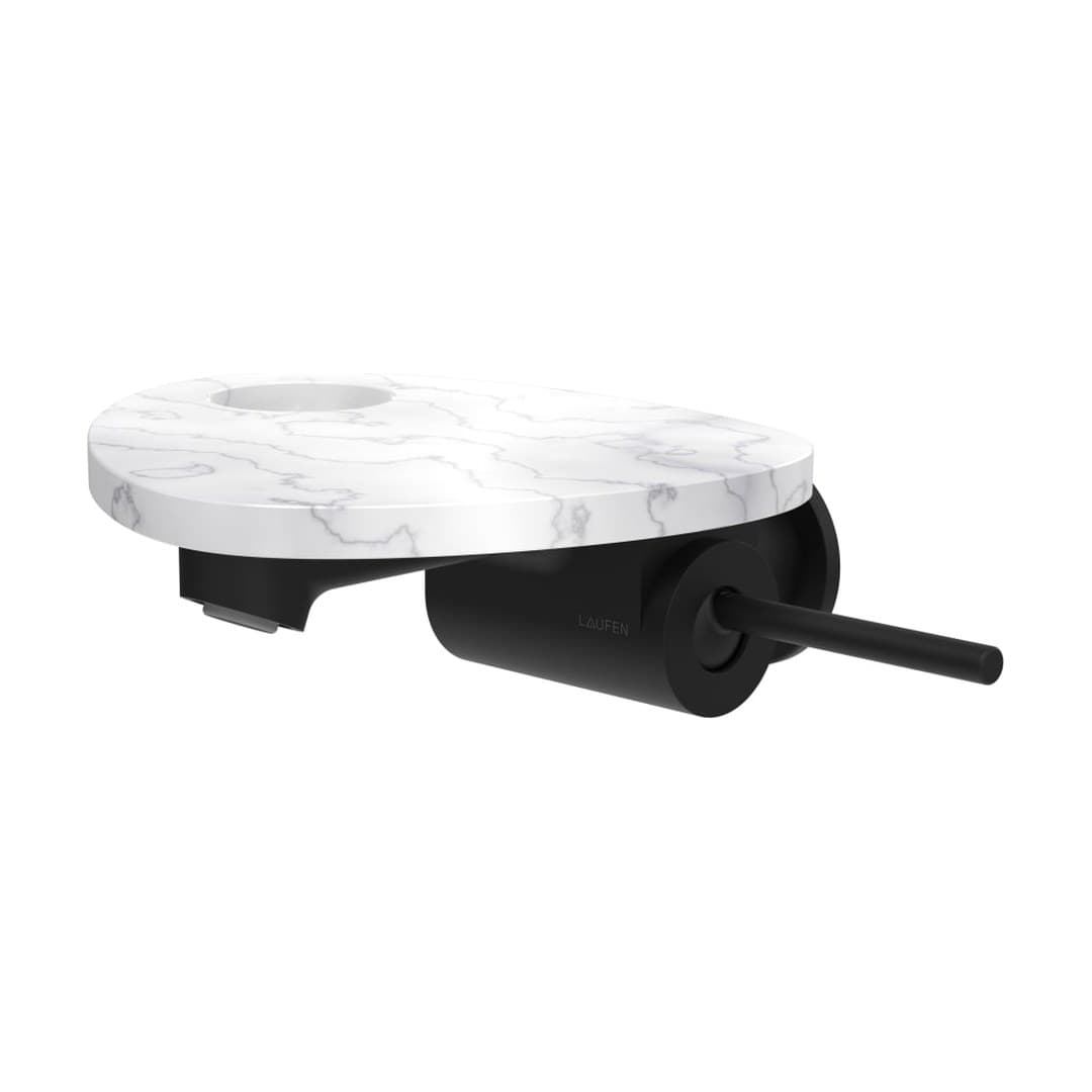 Laufen ADA – Μπαταρία Νιπτήρα Τοίχου – δίσκος με οπή – PVD black/marble white (HF506726515000)