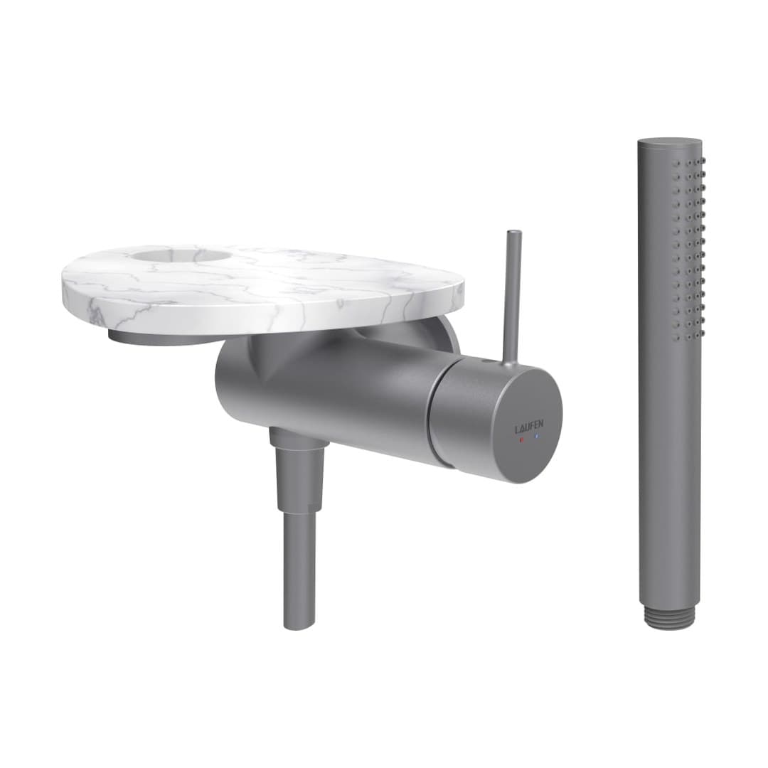 Laufen ADA – Σετ Ντους – δίσκος με οπή – PVD inox/marble white (HF506755505000)