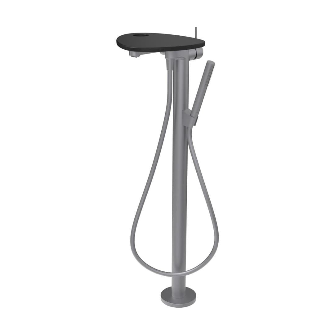 Laufen ADA – Μπαταρία Λουτρού Δαπέδου – δίσκος με οπή – PVD inox/black matt (HF506781503000)