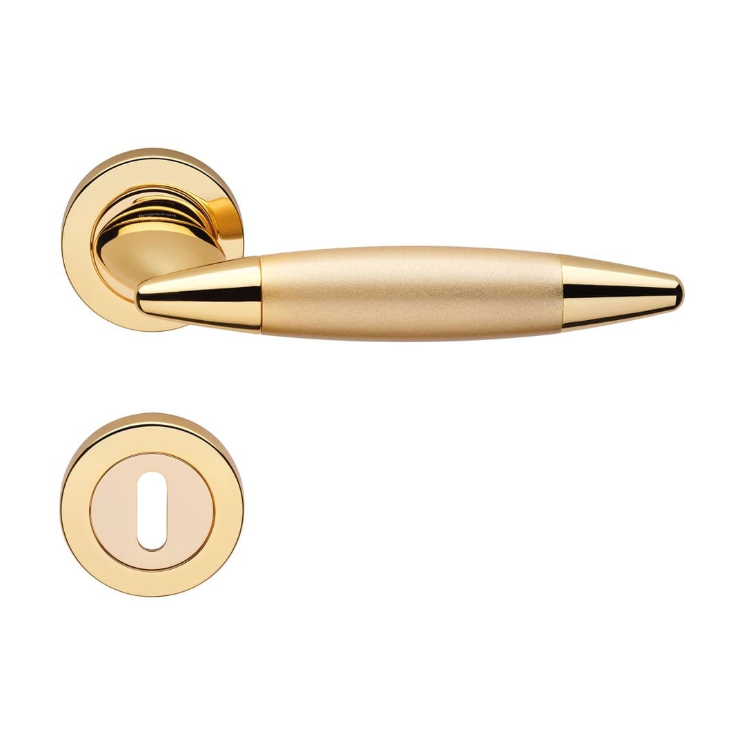 Linea Calì Havana – Πόμολο Πόρτας Ροζέτα – Door handle on rose art.102 – Gold plated (1080 RB 102 OZ)