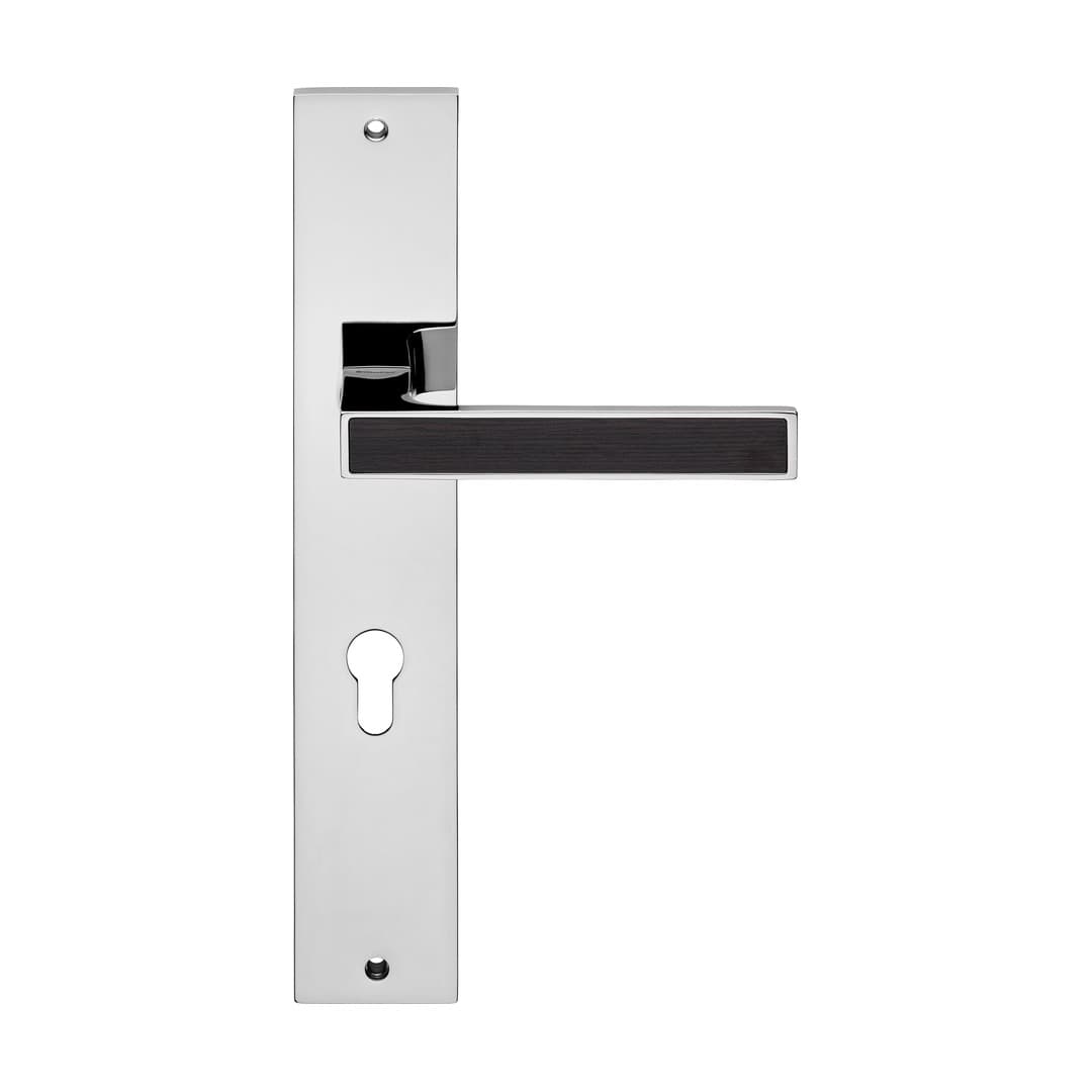 Linea Calì Zen Wengé – Πόμολο Πόρτας Πλάκα – Door handle on plate art.1104 – Polished chrome (1152 PL CR)