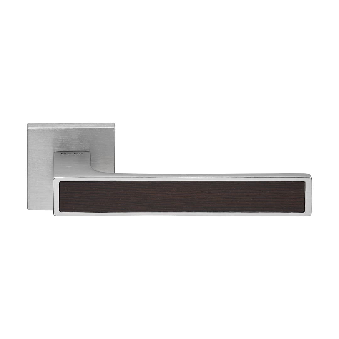 Linea Calì Zen Wengé – Πόμολο Πόρτας Ροζέτα – Door handle on rose art.019 – Satin chrome (1158 RB 019 CS)