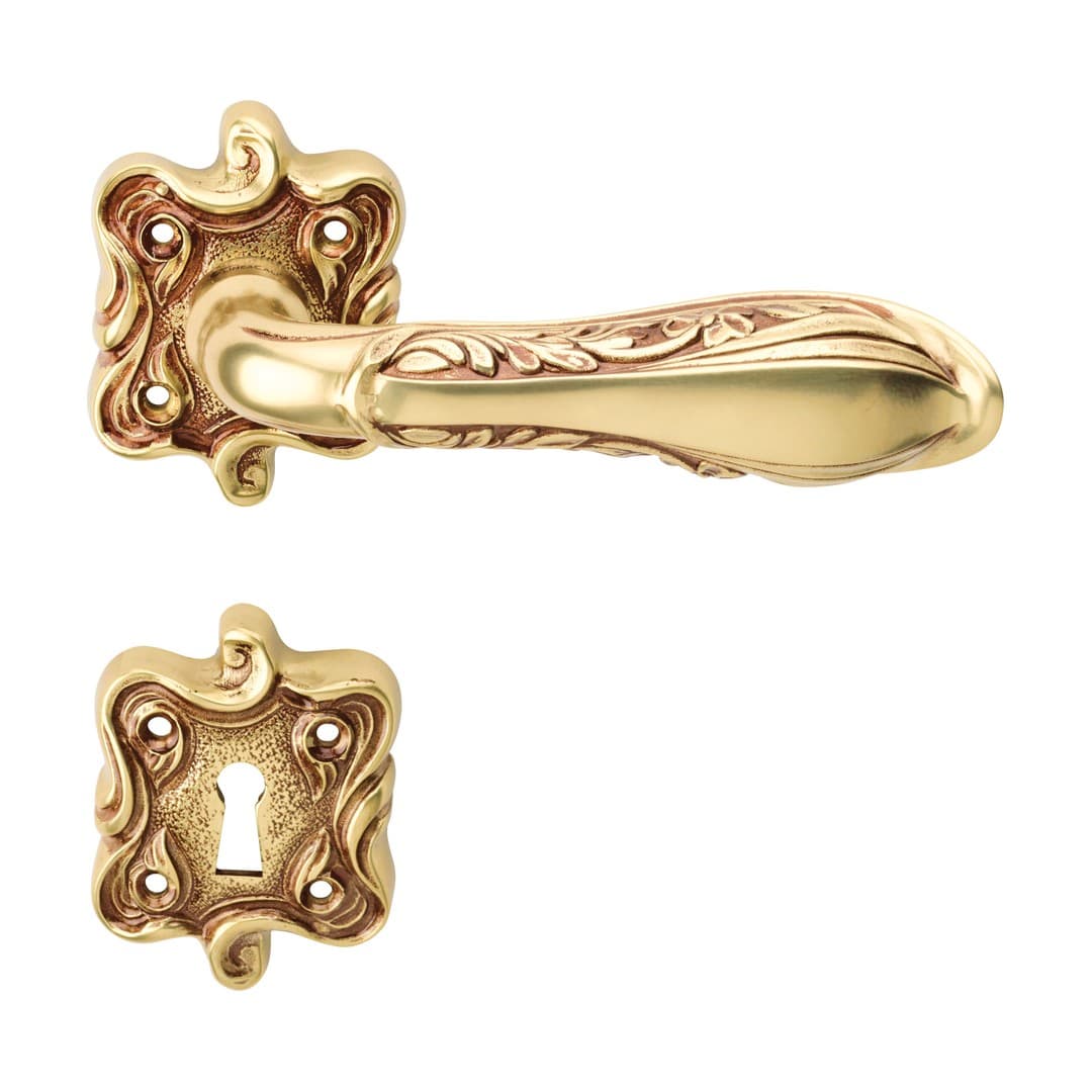 Linea Calì Liberty – Πόμολο Πόρτας Ροζέτα – Door handle on rose art.091 – French gold (1160 RB 091 OF)