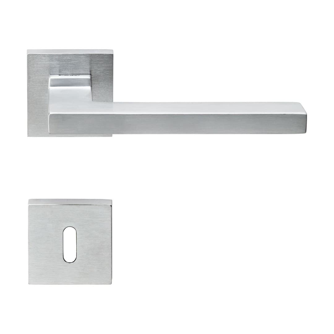 Linea Calì Sintesi – Πόμολο Πόρτας Ροζέτα – Door handle on rose art.019 – Satin chrome (1300 RB 019 CS)