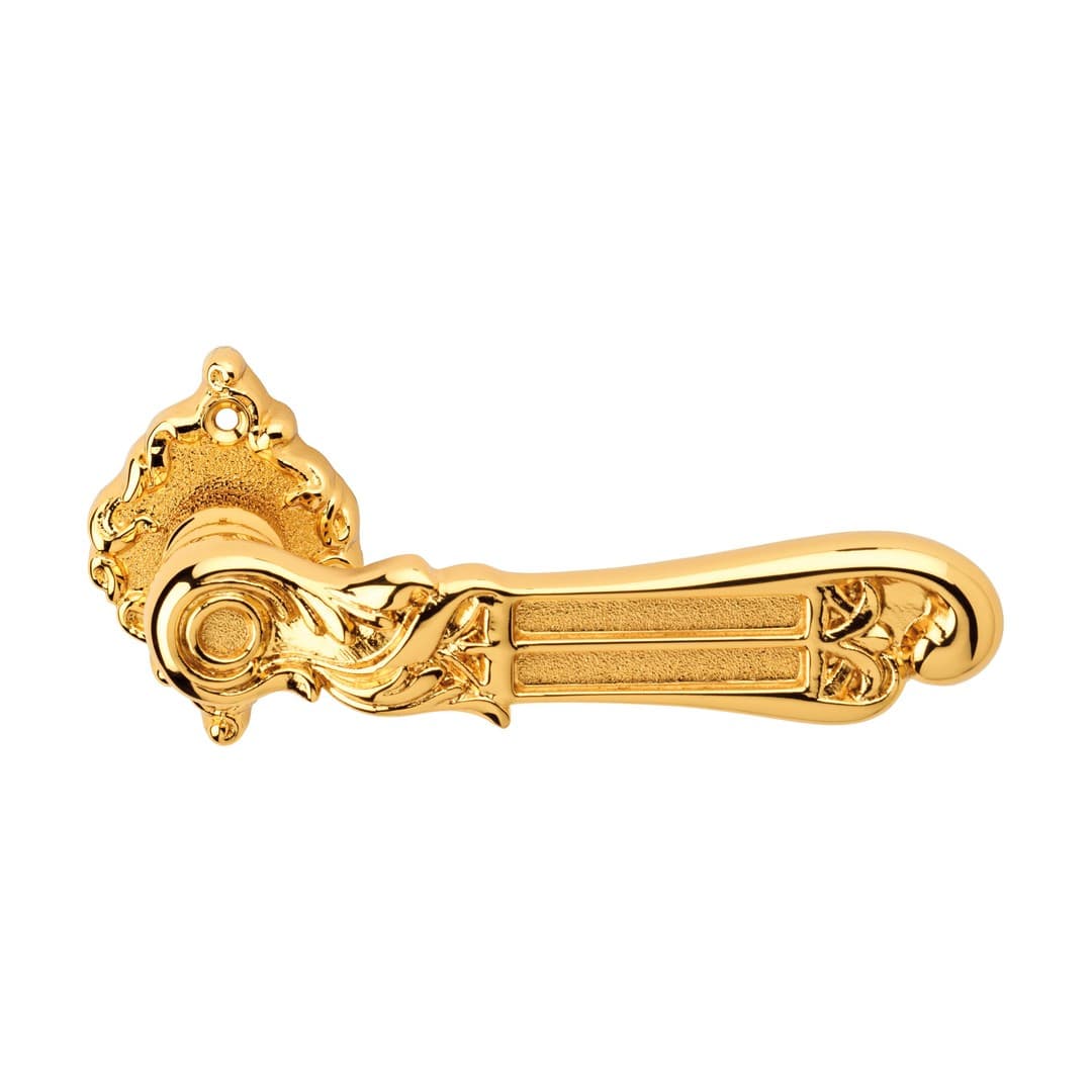 Linea Calì Tiffany – Πόμολο Πόρτας Ροζέτα – Door handle on rose art.018 – Gold plated (1308 RB 018 OZ)