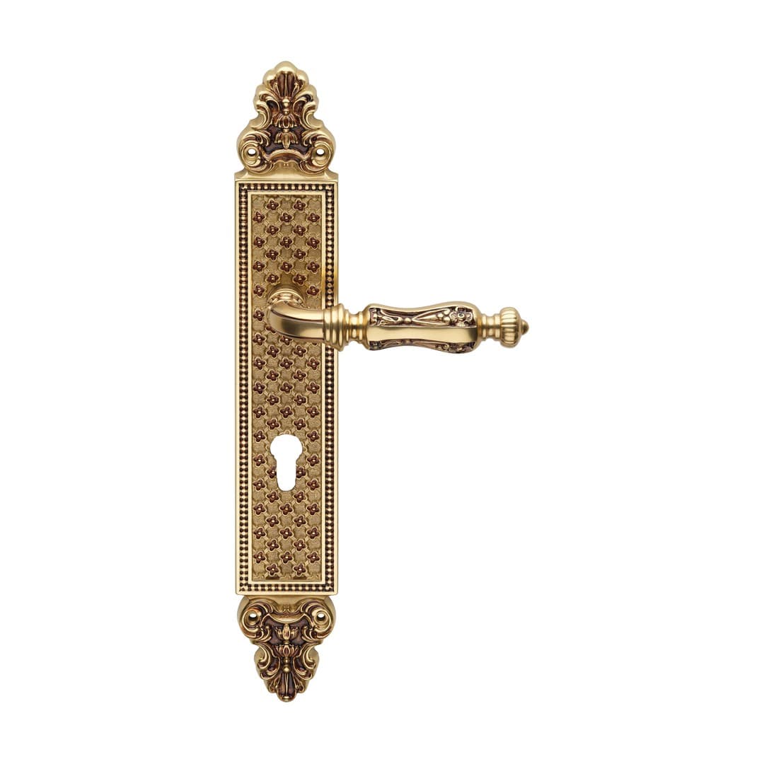 Linea Calì Soleil – Πόμολο Πόρτας Πλάκα – Door handle on plate art.1325 – French gold (1325 PL OF)