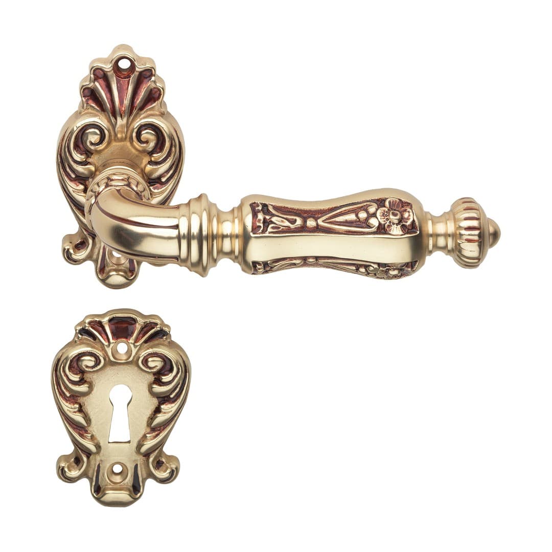 Linea Calì Soleil – Πόμολο Πόρτας Ροζέτα – Door handle on rose art.015 – French gold (1325 RB 015 OF)