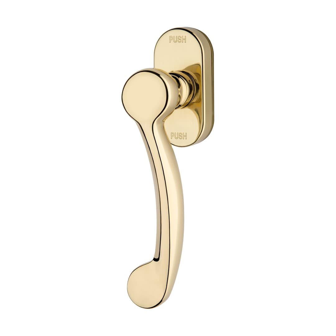 Linea Calì Nota – Πόμολο Παραθύρου – Window handle with DK SmartBlock movement – Painted polished brass (1330 SK OL)