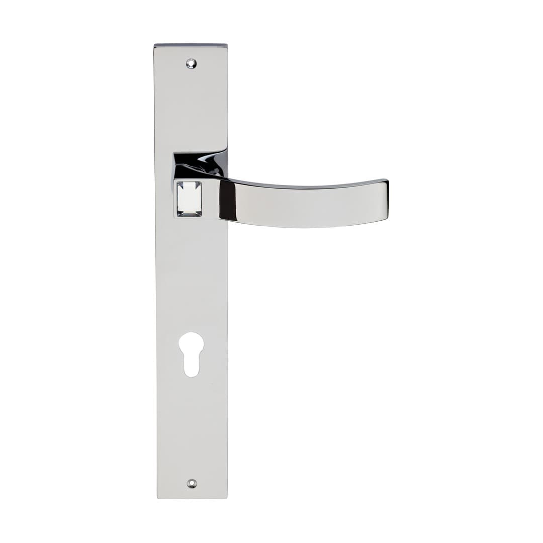 Linea Calì Elios Crystal – Πόμολο Πόρτας Πλάκα – Door handle on plate art.1104 – Polished chrome (1340 PL CR)