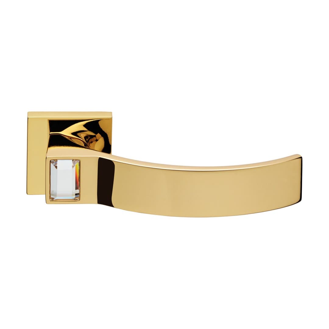 Linea Calì Elios Crystal – Πόμολο Πόρτας Ροζέτα – Door handle on rose art.019 – Gold plated (1340 RB 019 OZ)