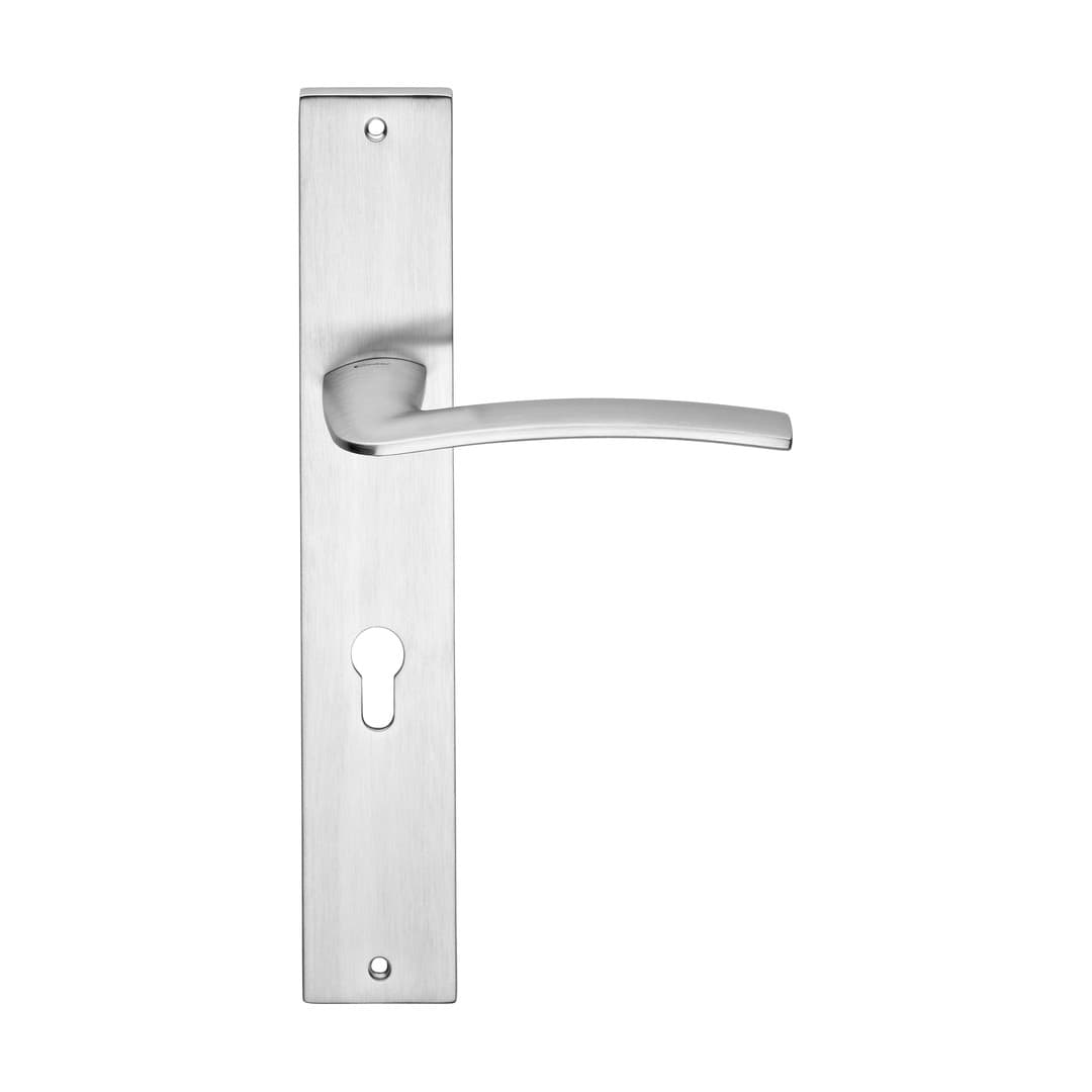 Linea Calì Ala – Πόμολο Πόρτας Πλάκα – Door handle on plate art.1104 – Satin chrome (1385 PL CS)