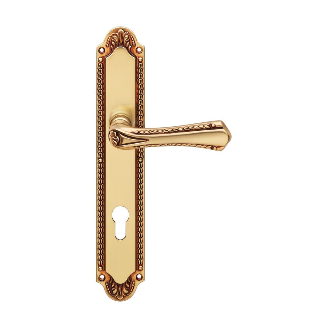 Linea Calì Sissi – Πόμολο Πόρτας Πλάκα – Door handle on plate art.1400 – French gold (1400 PL OF)