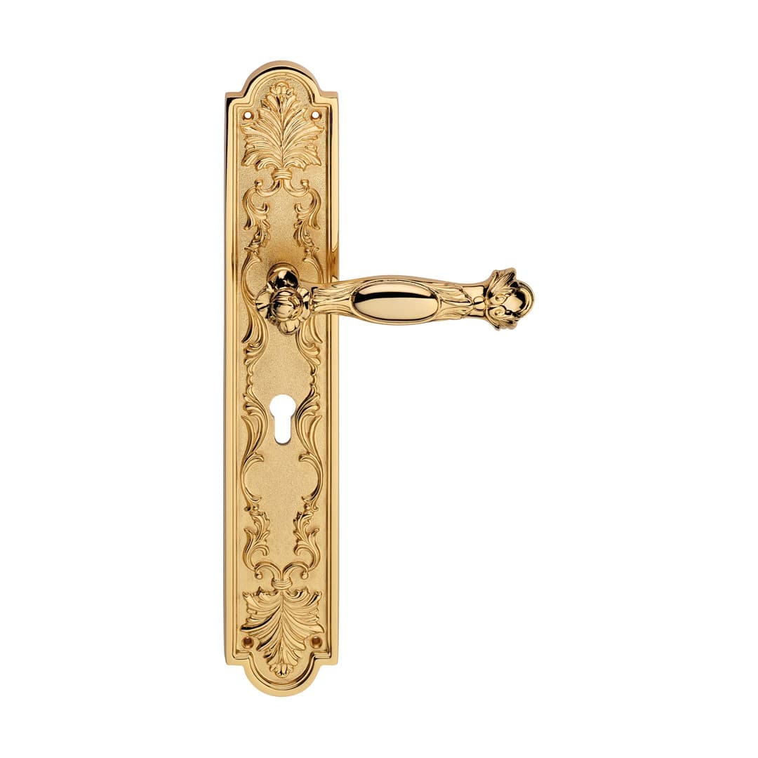 Linea Calì Queen – Πόμολο Πόρτας Πλάκα – Door handle on plate Big art.1405 – Gold plated (1405 PL OZ)