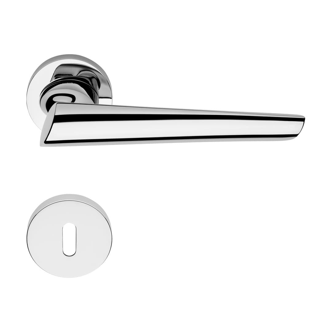 Linea Calì Kendo – Πόμολο Πόρτας Ροζέτα – Door handle on rose art.023 – Polished chrome (1516 RB 023 CR)