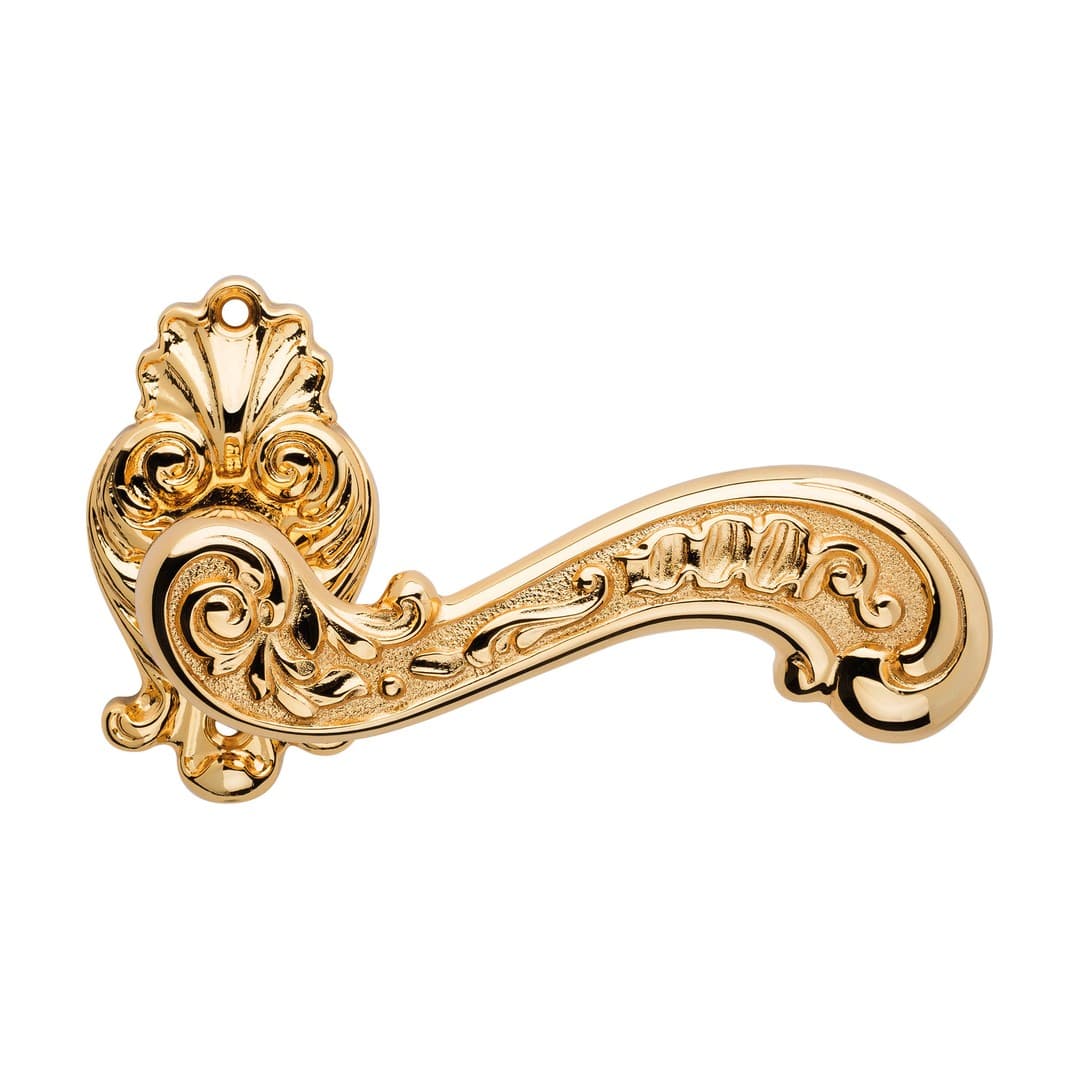 Linea Calì Barocco – Πόμολο Πόρτας Ροζέτα – Door handle on rose art.015 – Gold plated (1520 RB 015 OZ)