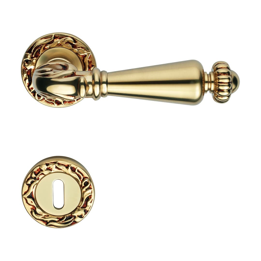 Linea Calì Ninfa – Πόμολο Πόρτας Ροζέτα – Door handle on rose art.113 – French gold (1540 RB 113 OF)