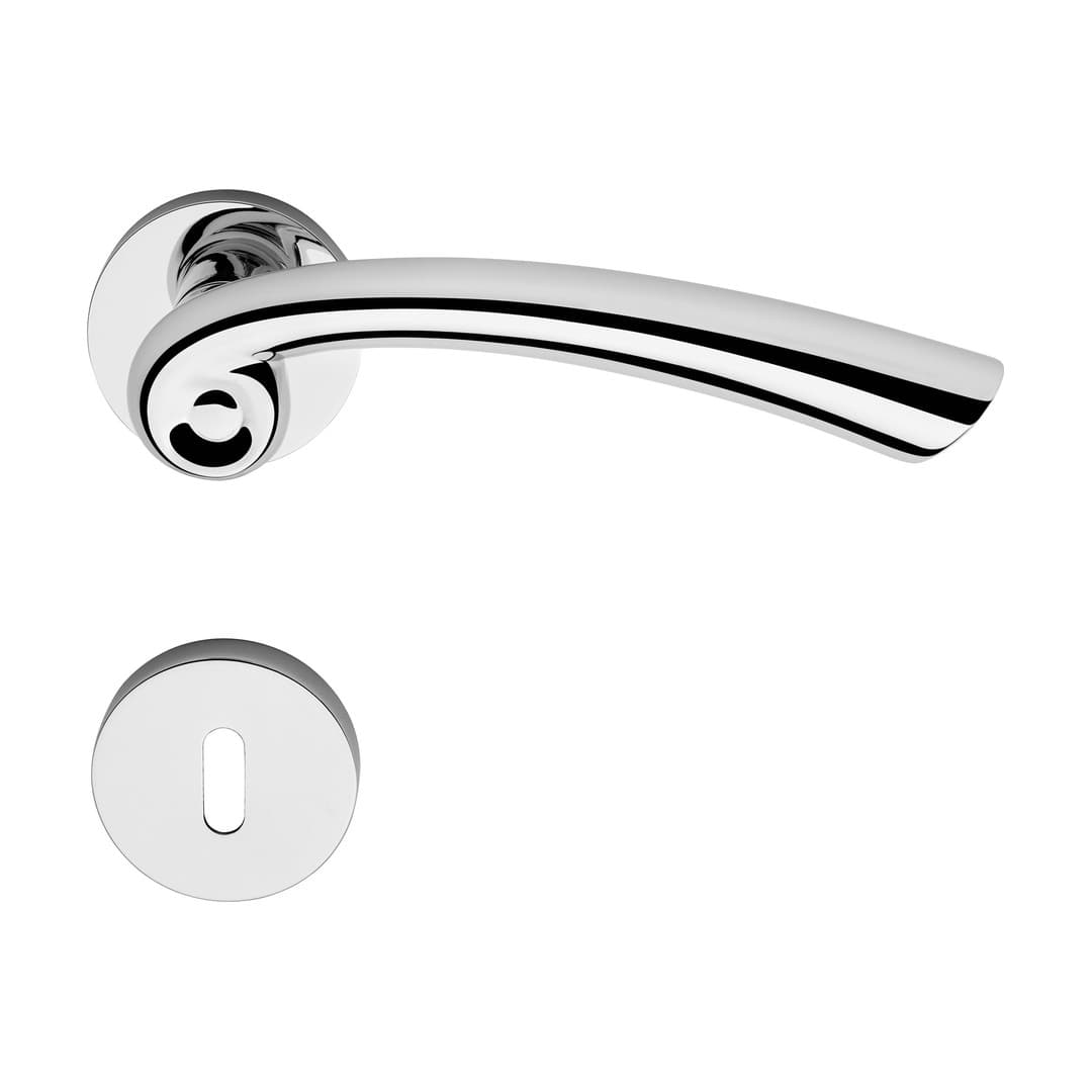 Linea Calì Nau – Πόμολο Πόρτας Ροζέτα – Door handle on rose art.023 – Polished chrome (1548 RB 023 CR)