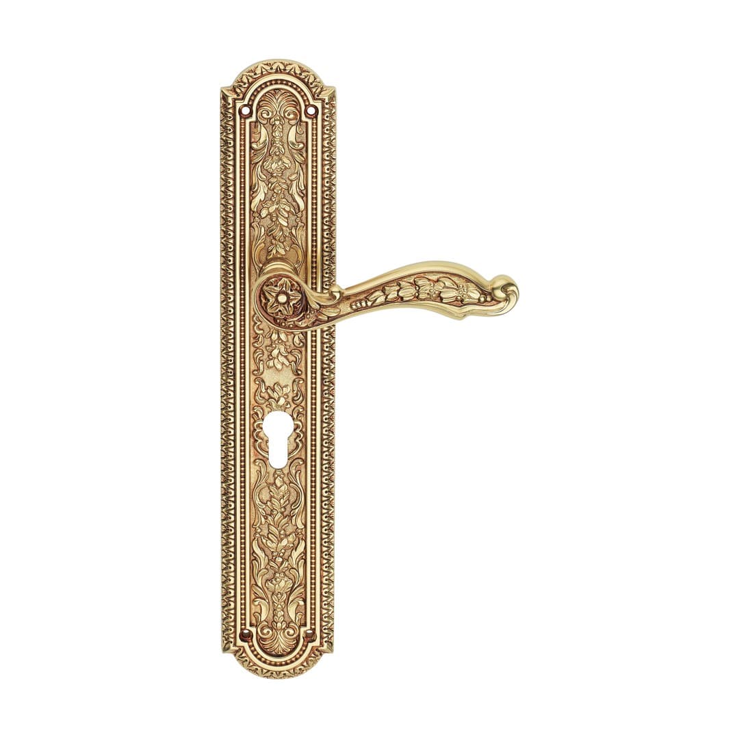 Linea Calì Jardin – Πόμολο Πόρτας Πλάκα – Door handle on plate Big art.1560 – French gold (1560 PL OF)