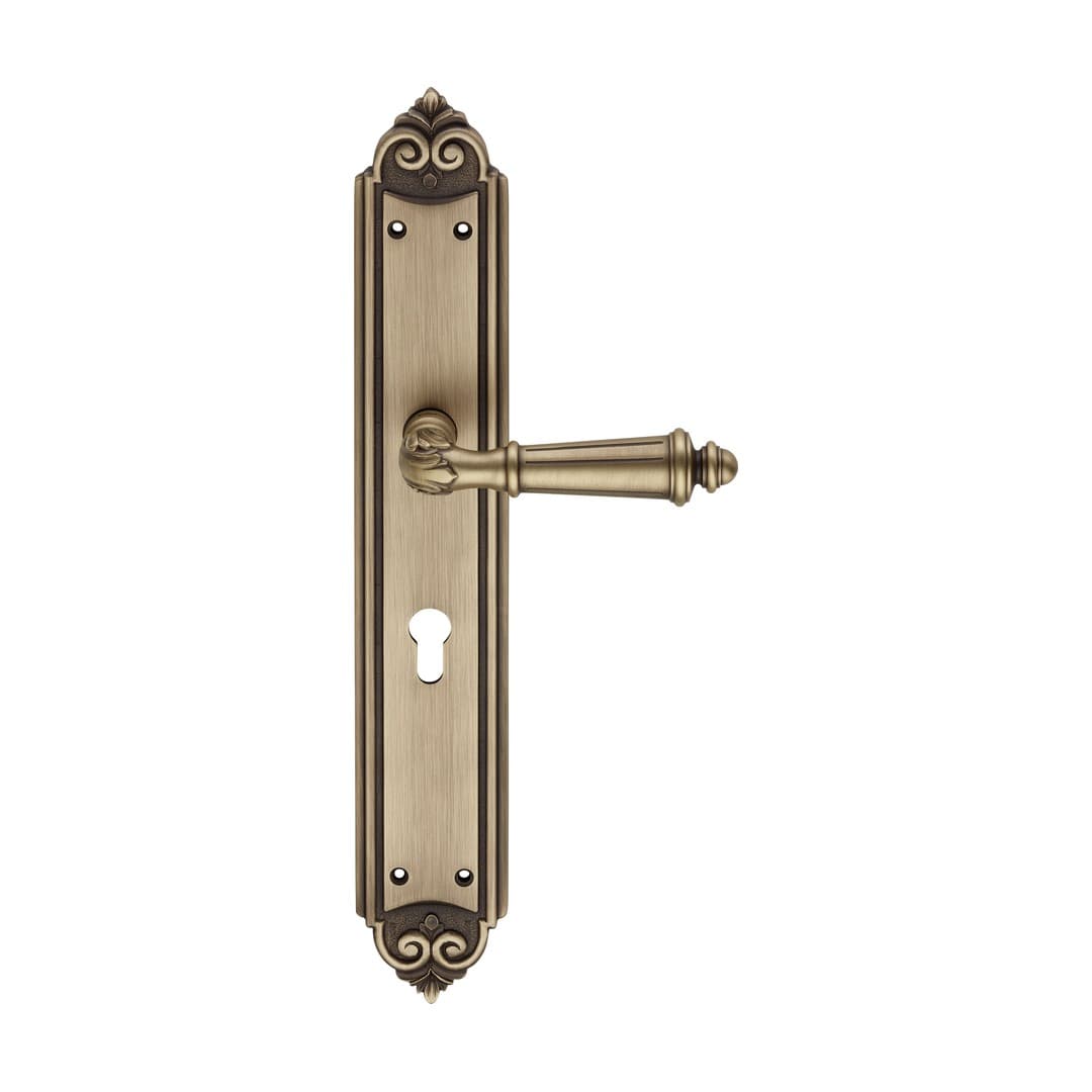 Linea Calì Aida – Πόμολο Πόρτας Πλάκα – Door handle on plate Big art.1610 – Patiné mat (1610 PL PM)