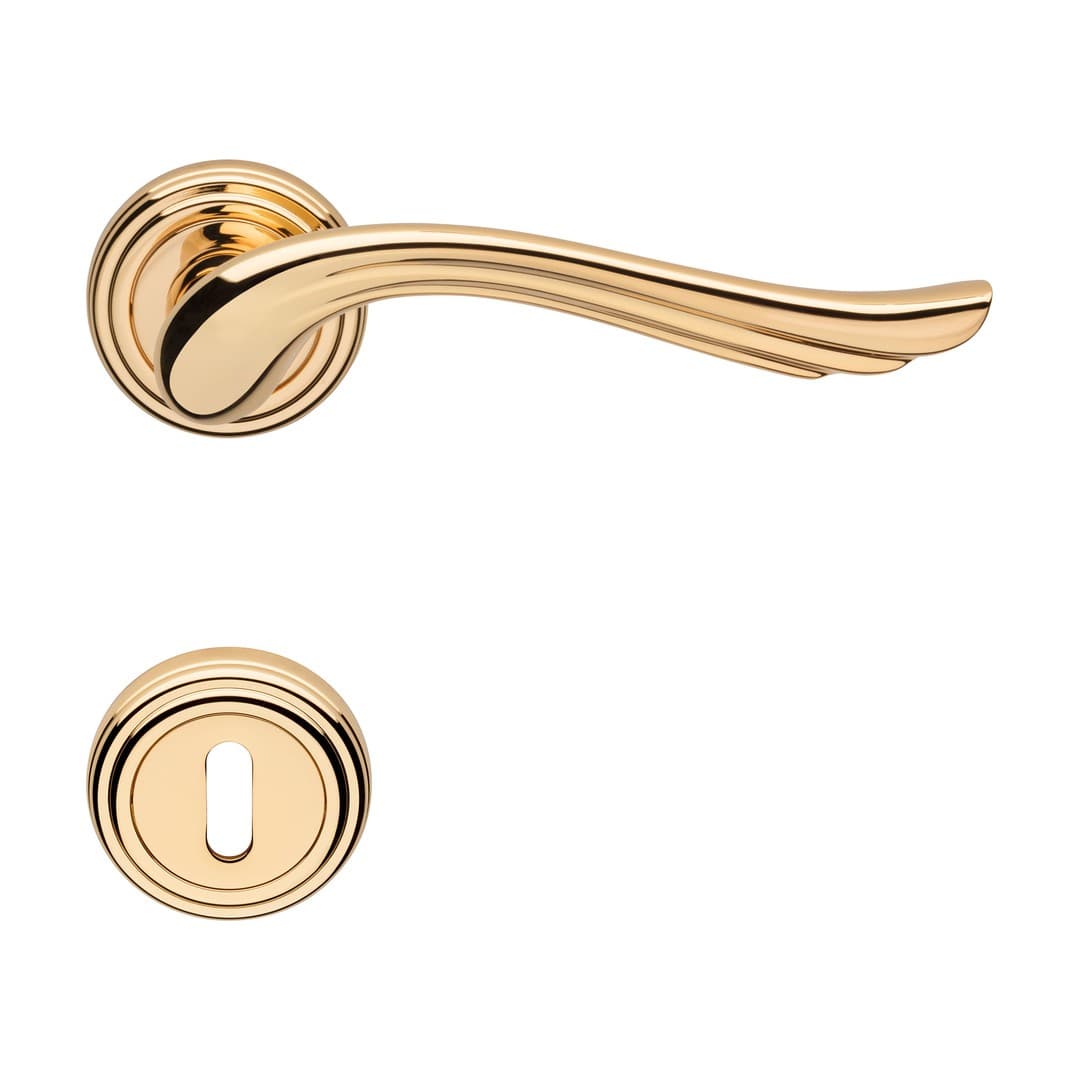 Linea Calì Aria – Πόμολο Πόρτας Ροζέτα – Door handle on rose art.011 – Gold plated (1630 RB 011 OZ)