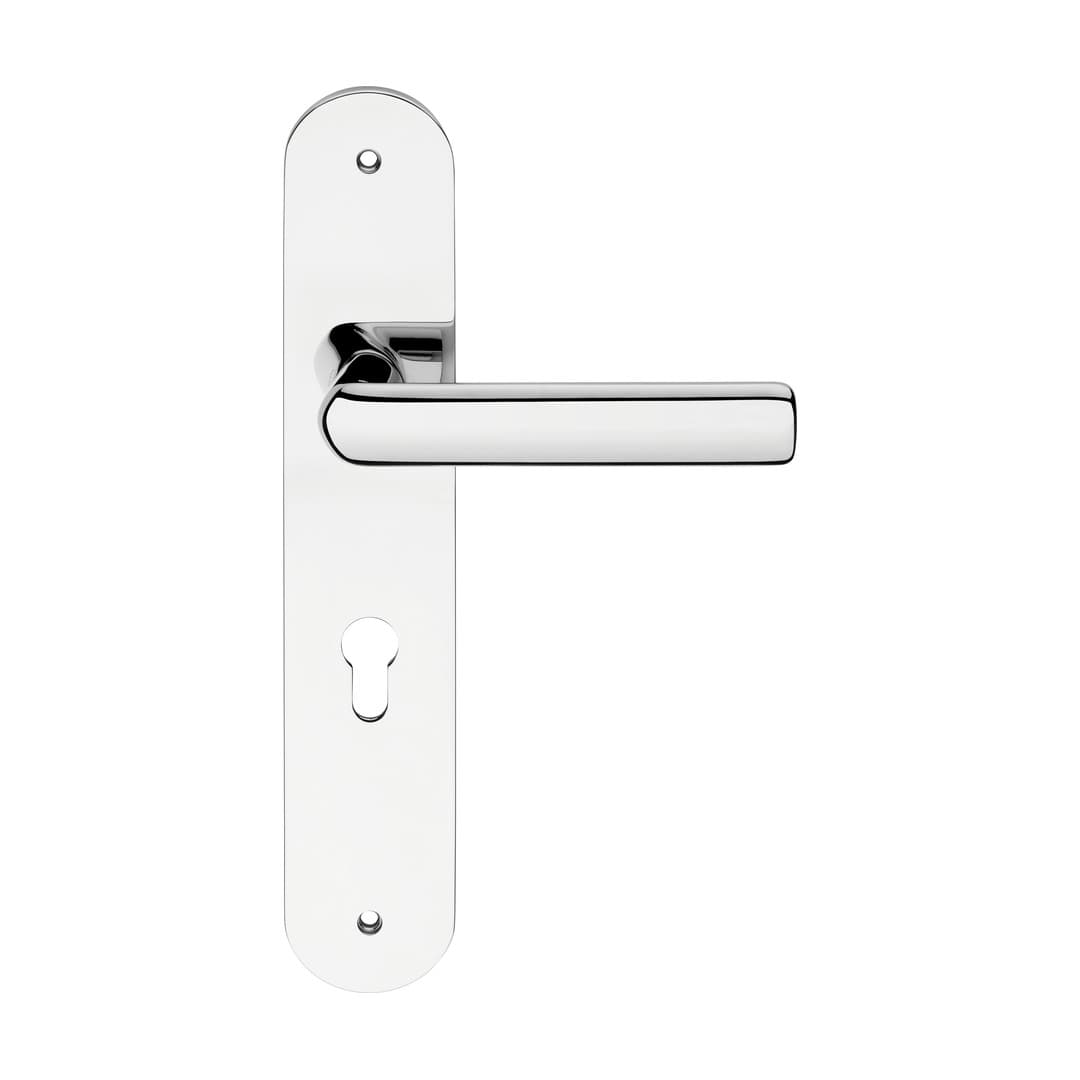 Linea Calì Strip – Πόμολο Πόρτας Πλάκα – Door handle on plate art.1595 – Polished chrome (1660 PL CR)