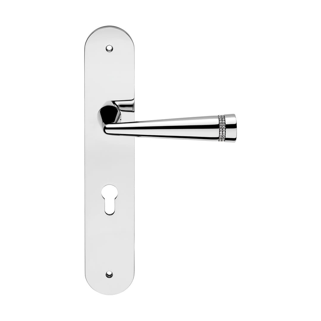 Linea Calì Led Mesh – Πόμολο Πόρτας Πλάκα – Door handle on plate art.1595 – Polished chrome (1680 PL CR)