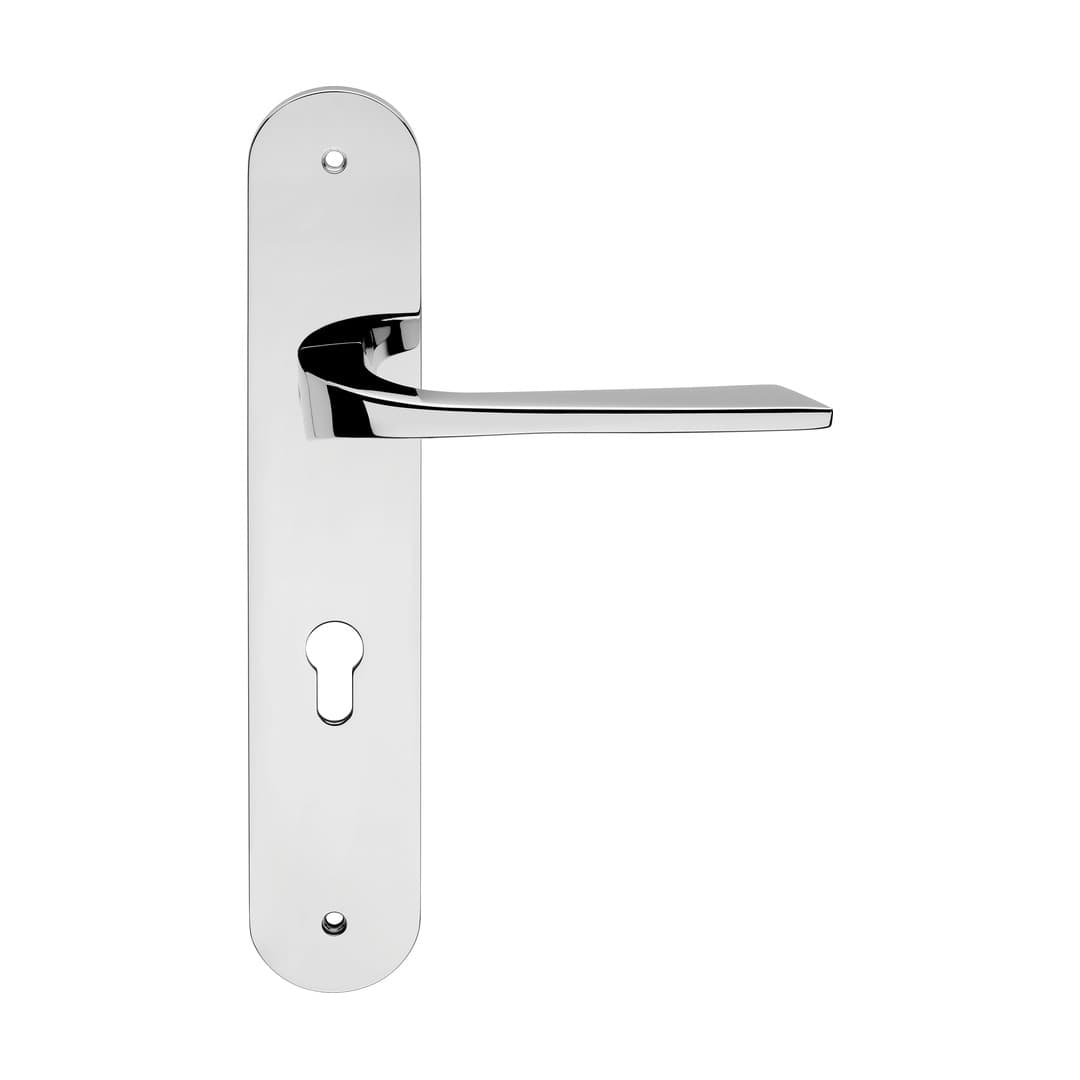 Linea Calì Living – Πόμολο Πόρτας Πλάκα – Door handle on plate art.1595 – Polished chrome (1691 PL CR)