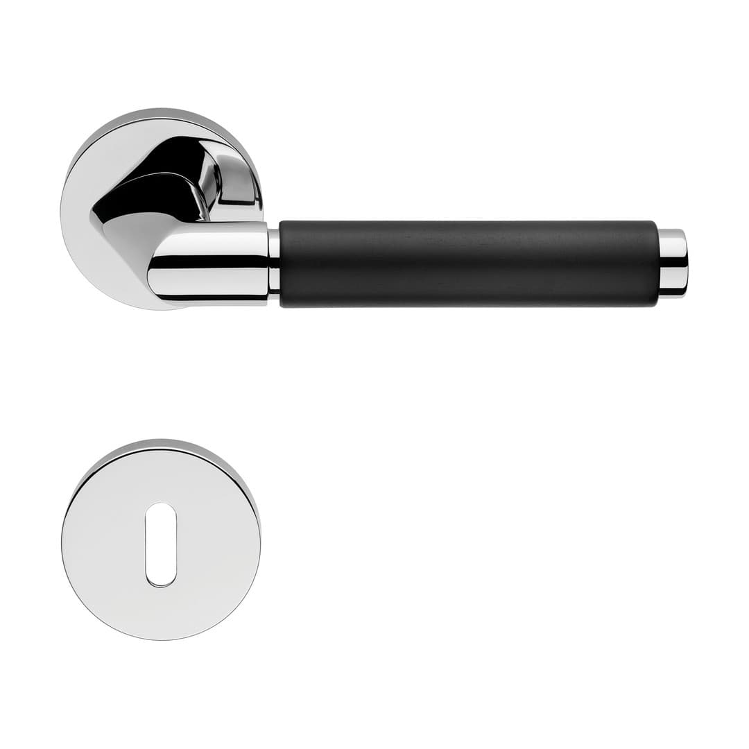 Linea Calì Grip Ebano – Πόμολο Πόρτας Ροζέτα – Door handle on rose art.023 – Polished chrome (1706 RB 023 CR)