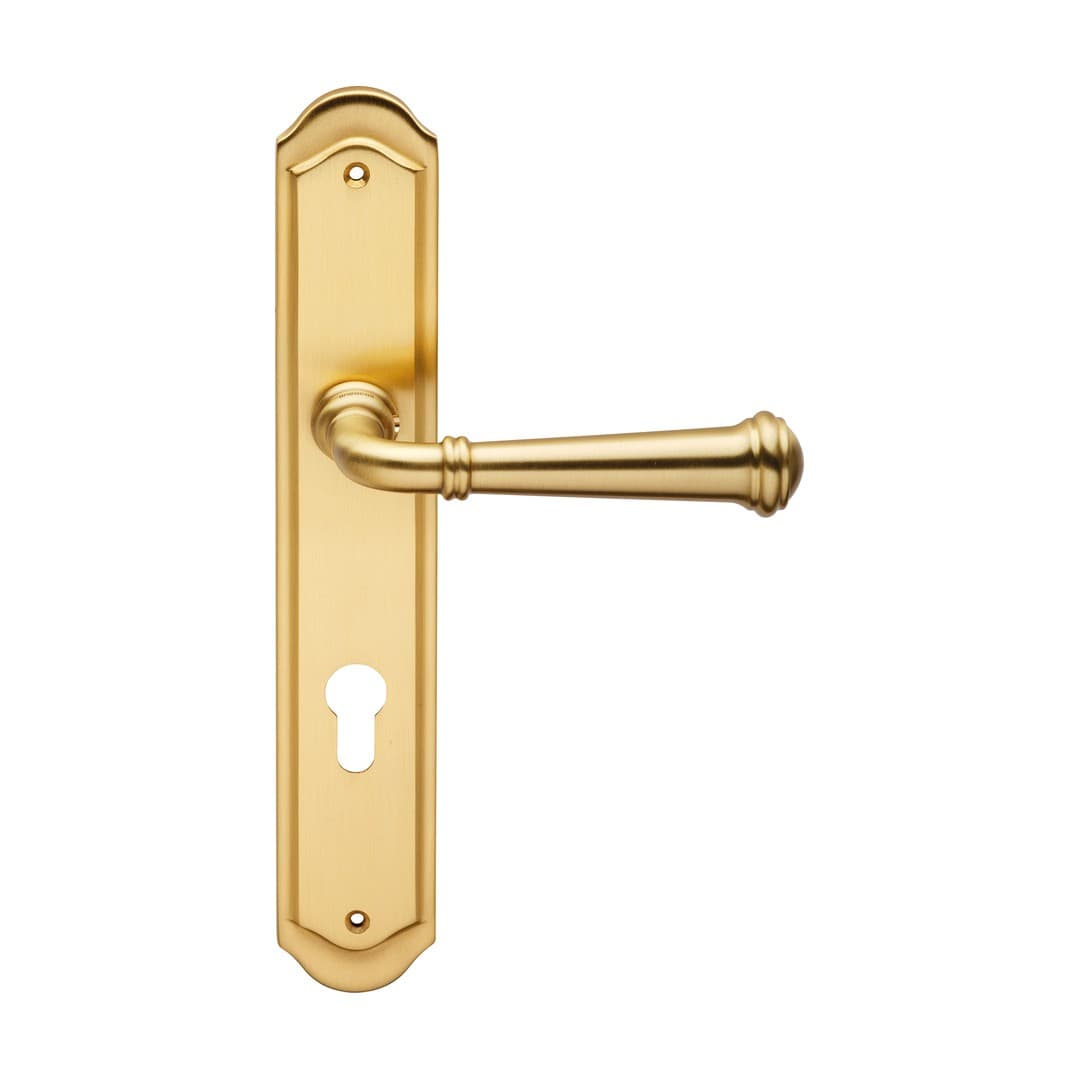 Linea Calì Decor – Πόμολο Πόρτας Πλάκα – Door handle on plate art.950 – Satin brass (1790 PL OS)