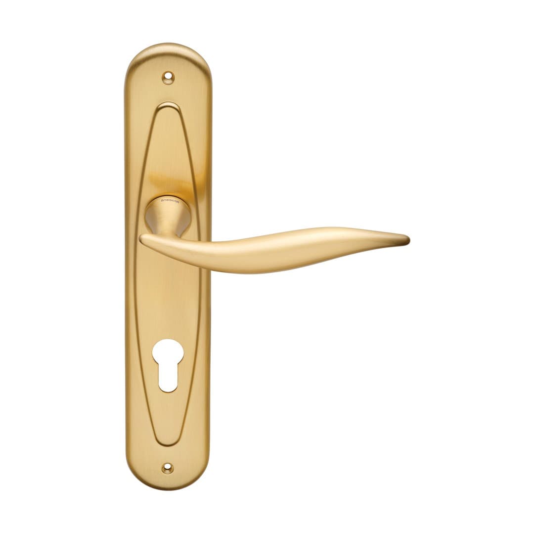 Linea Calì Vela – Πόμολο Πόρτας Πλάκα – Door handle on plate art.955 – Satin brass (1805 PL OS)